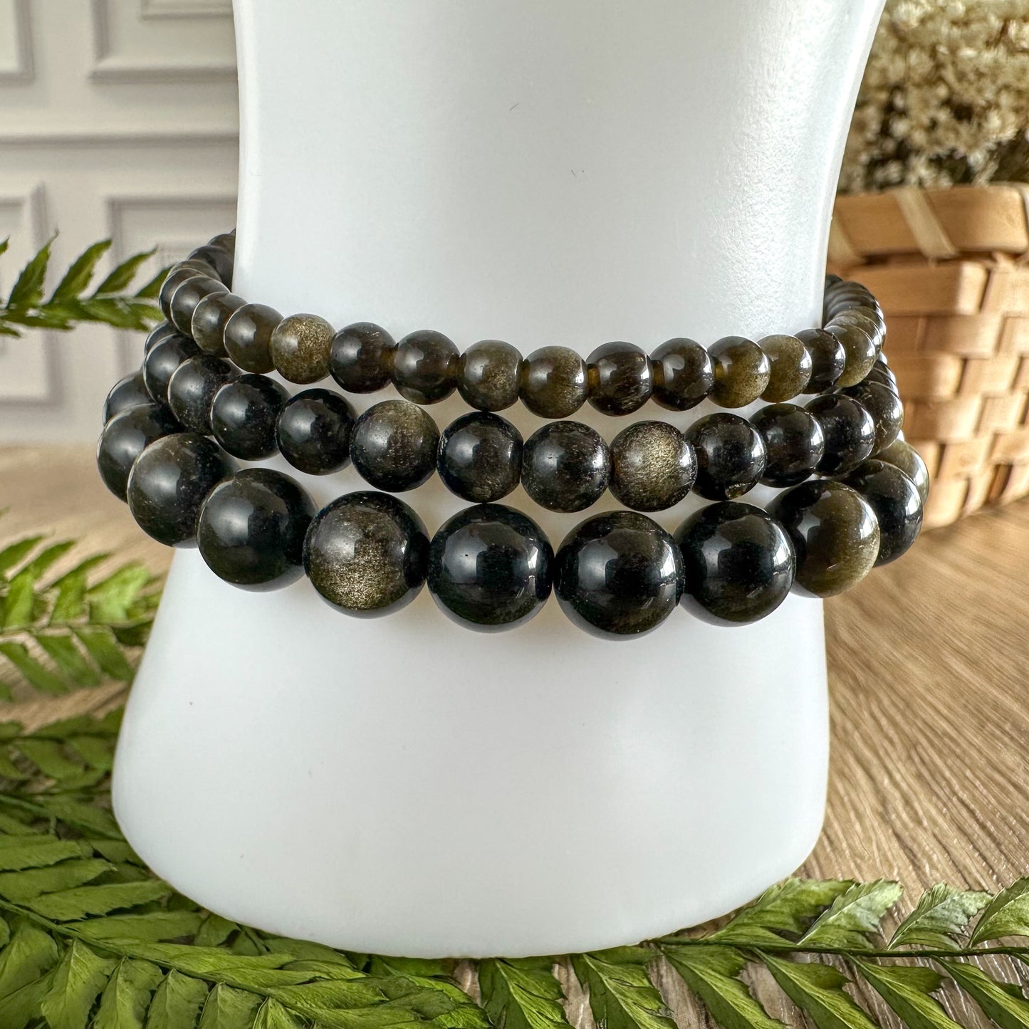 Gold Sheen Obsidian Bracelets
