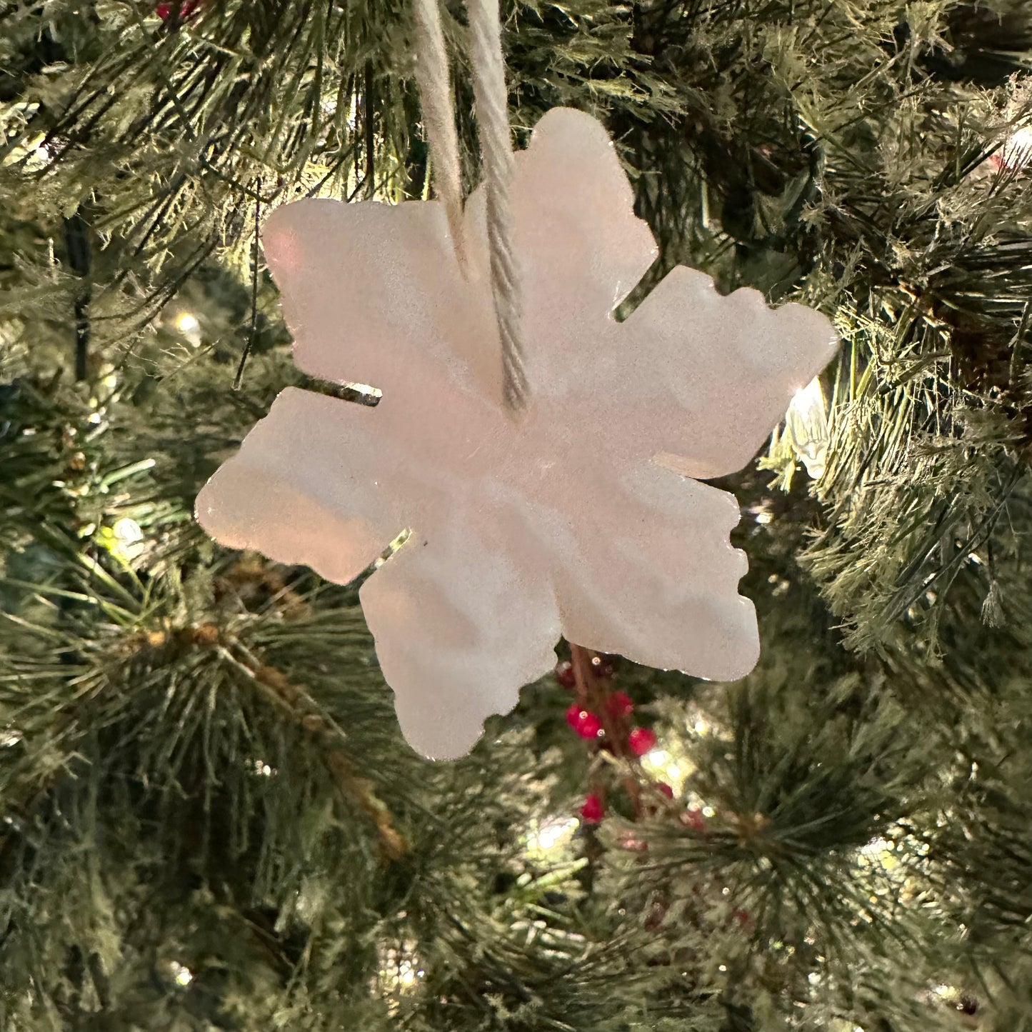 White Agate Snowflake Ornament