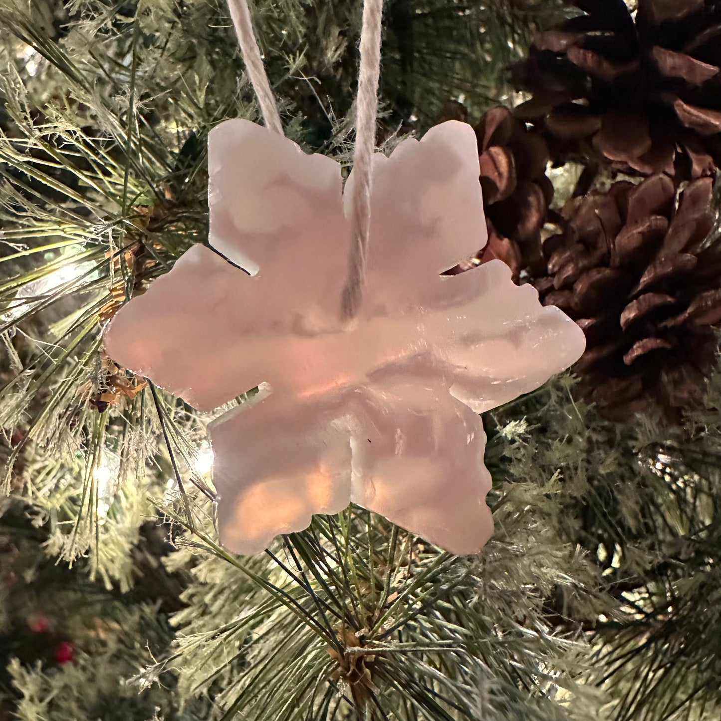 White Agate Snowflake Ornament