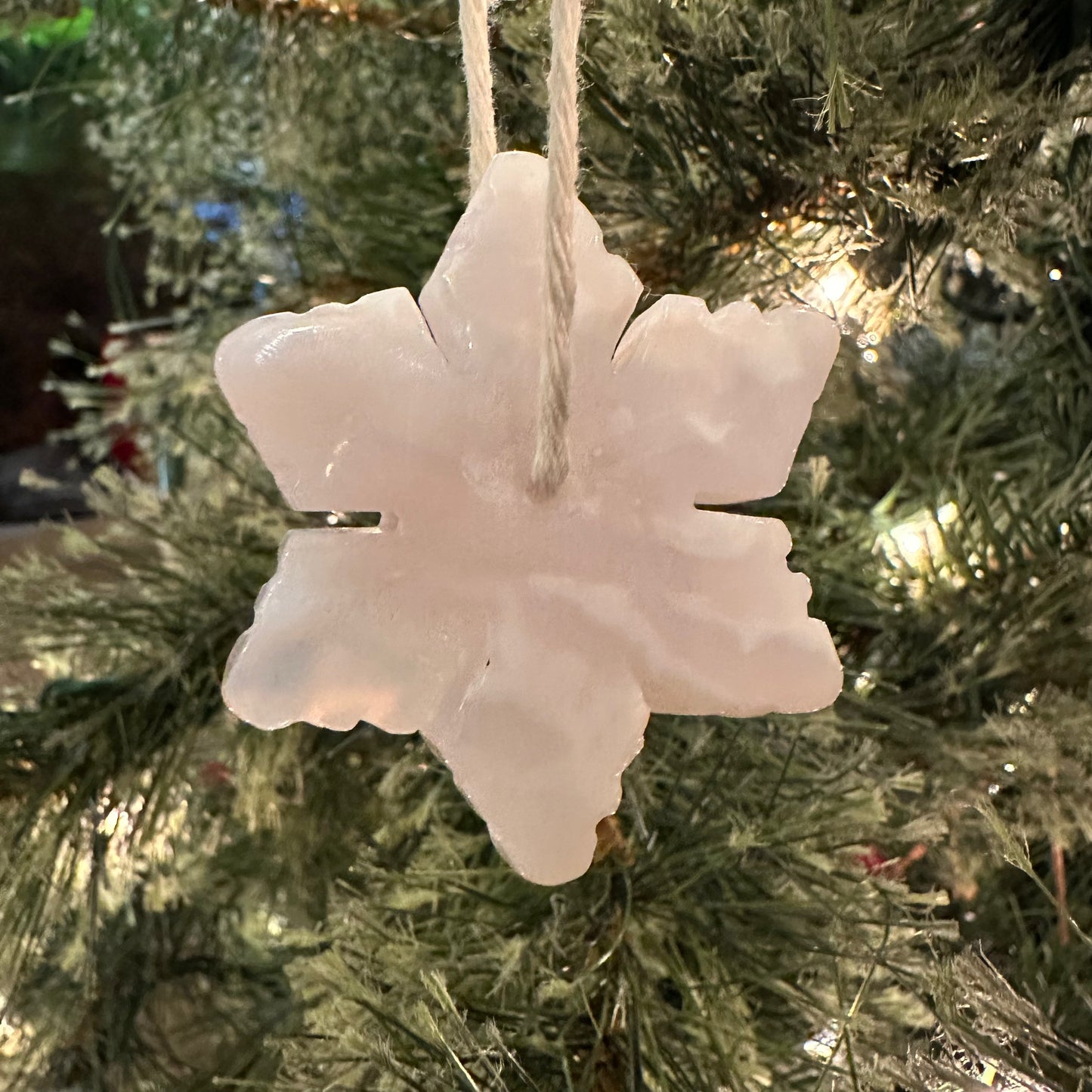 White Agate Snowflake Ornament
