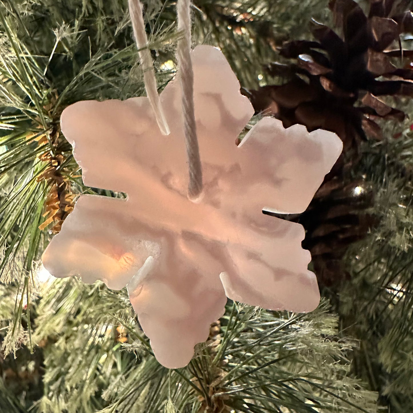 White Agate Snowflake Ornament