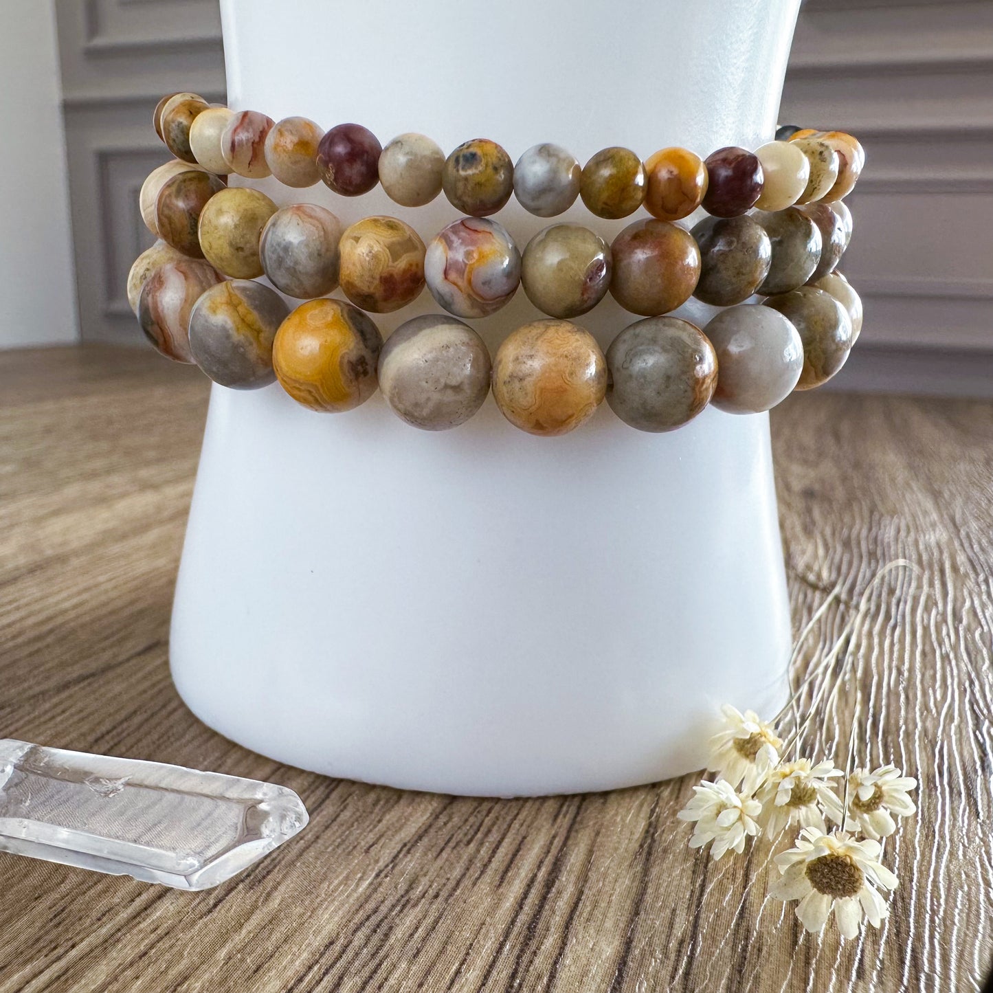 Yellow Crazy Lace Agate Bracelets