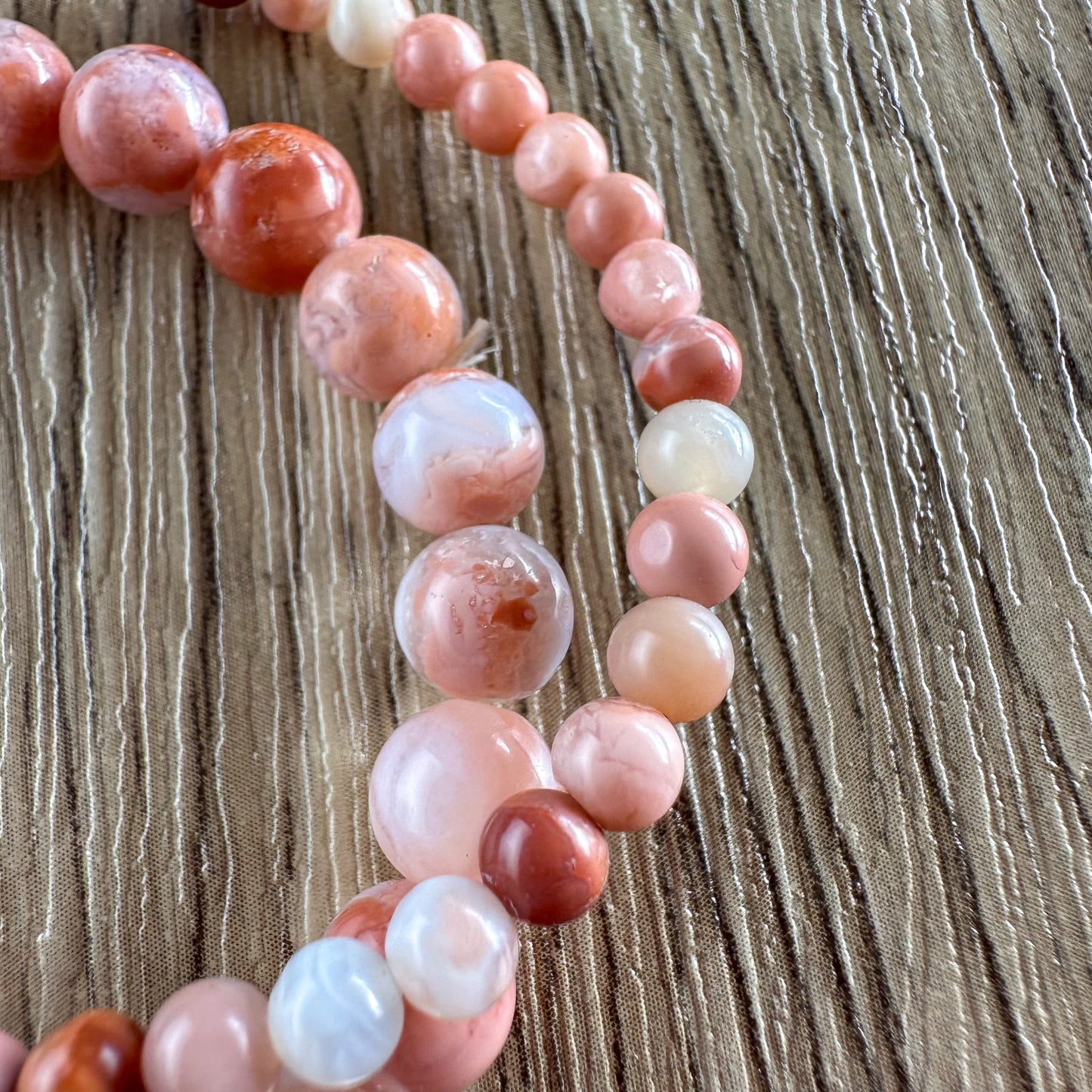 Pink Petal Agate Bracelets