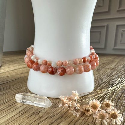 Pink Petal Agate Bracelets