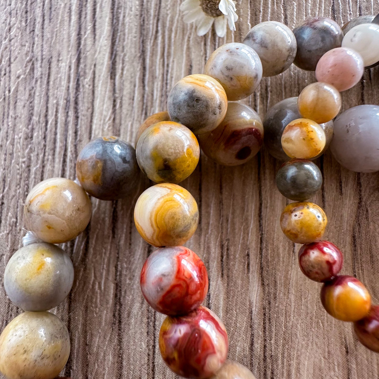 Yellow Crazy Lace Agate Bracelets