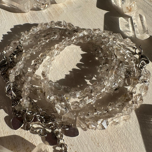 Petroleum Included Herkimer Diamond Bracelets