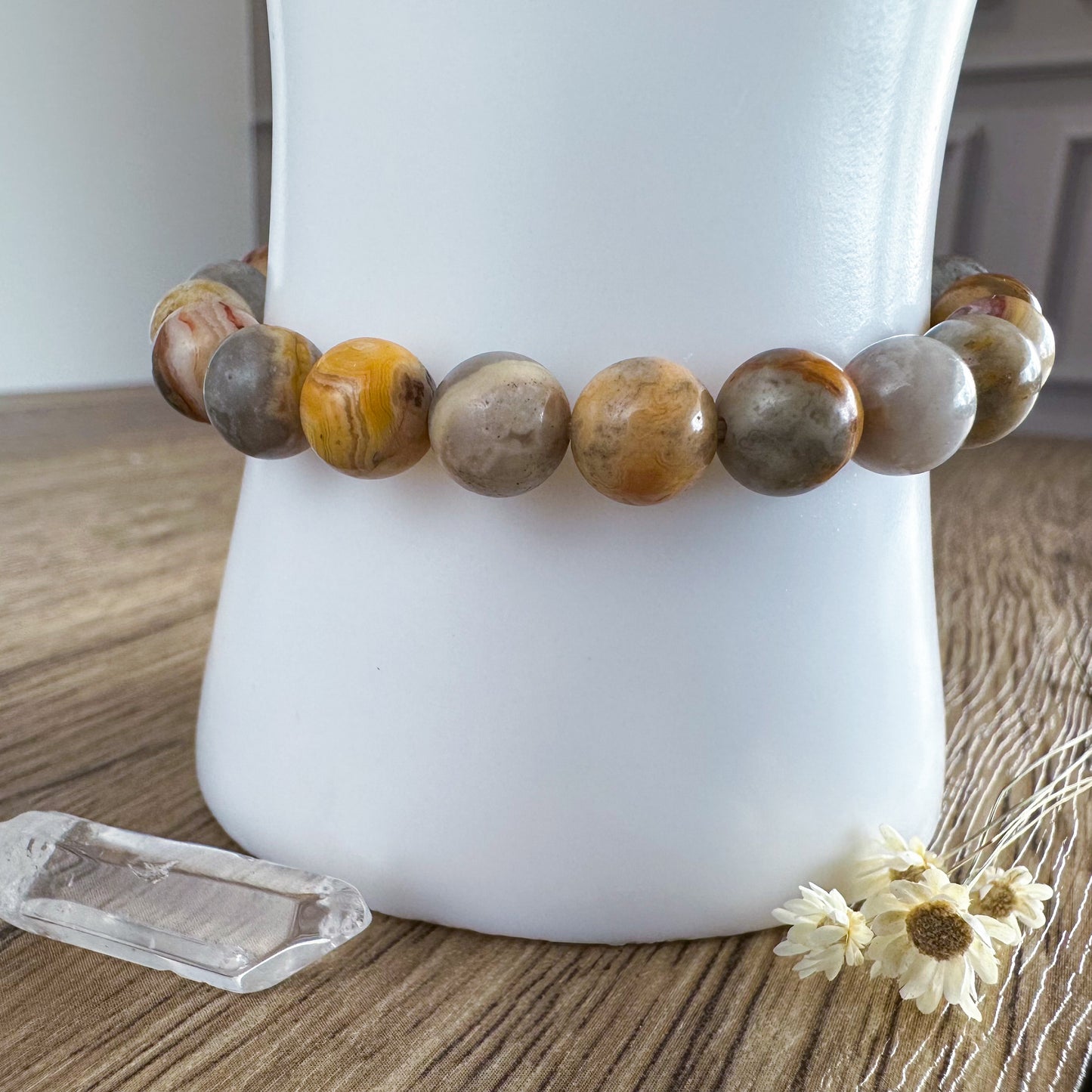 Yellow Crazy Lace Agate Bracelets