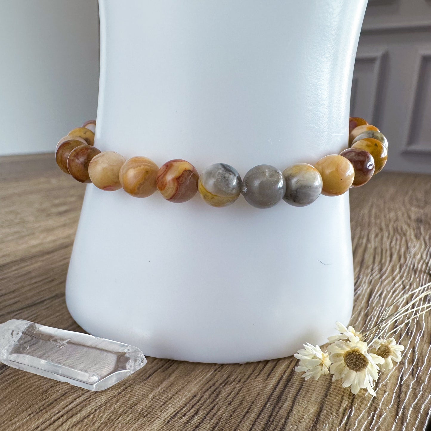 Yellow Crazy Lace Agate Bracelets