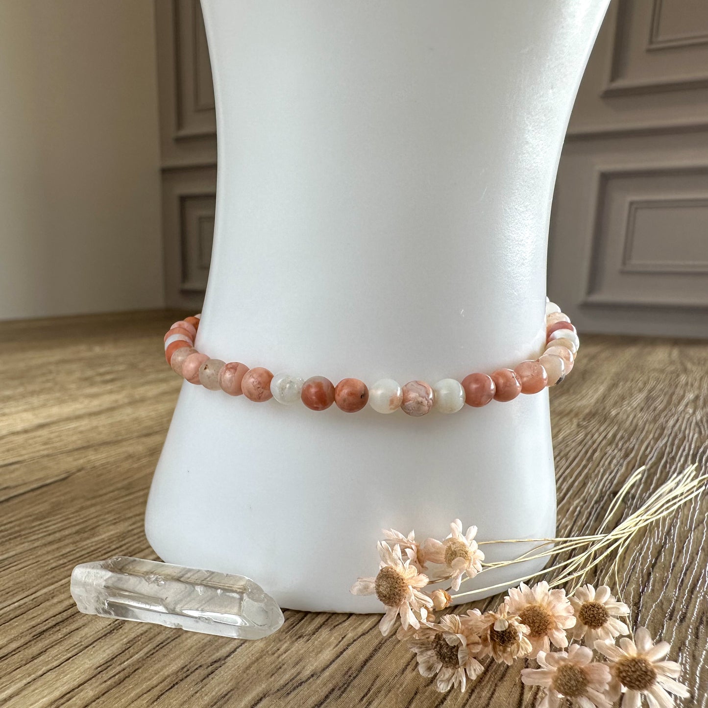 Pink Petal Agate Bracelets