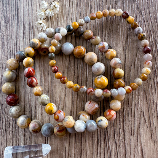 Yellow Crazy Lace Agate Bracelets