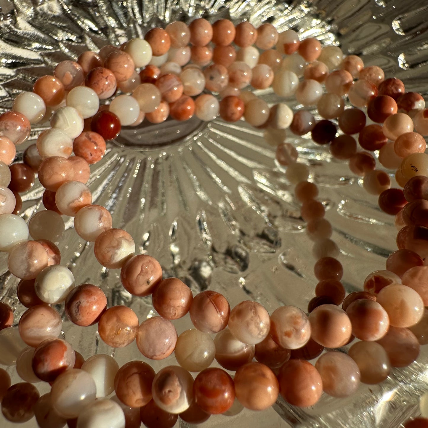 Pink Petal Agate Bracelets