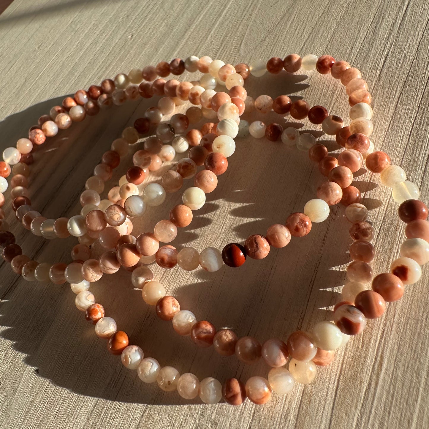 Pink Petal Agate Bracelets