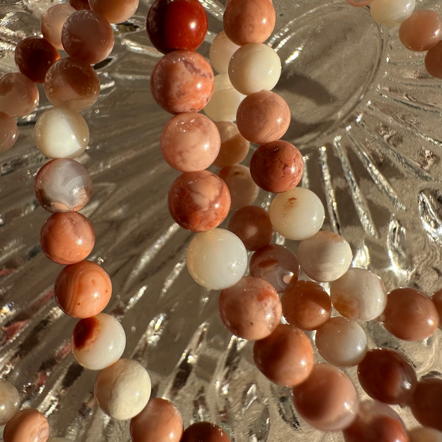 Pink Petal Agate Bracelets